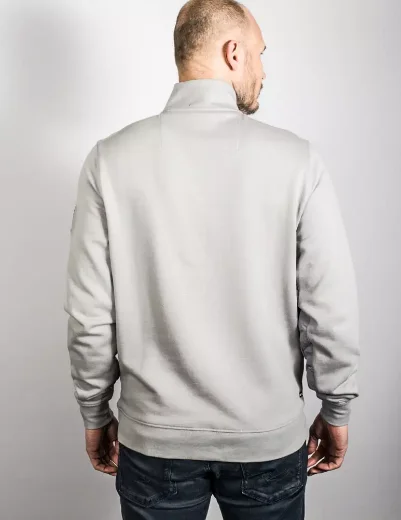 Weekend Offender Doublegrove St Zip Neck Sweater |  Silverfox