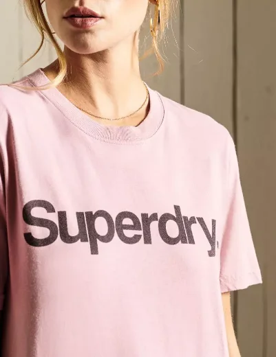 Superdry Original Vintage Core Logo T-Shirt | Soft Pink