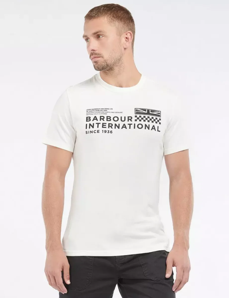 Barbour Intl Level Graphic Logo T-Shirt | Whisper White