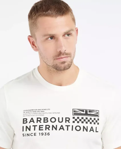 Barbour Intl Level Graphic Logo T-Shirt | Whisper White