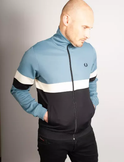 Fred Perry Panelled Track Jacket | Blue