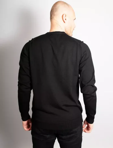 Fred Perry Classic Crew Neck Knitted Jumper | Black