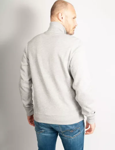 Lacoste Men's Zip Funnel Neck Cotton Sweater | Light Grey