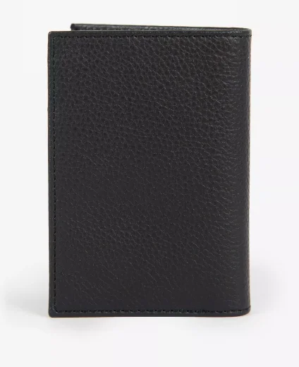 Barbour Contrast Leather Billfold Wallet | Black