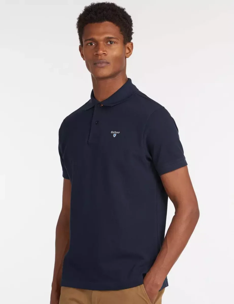 Barbour Tartan Pique Polo Shirt | New Navy