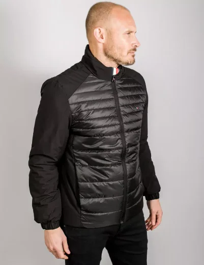 Tommy Hilfiger Technical Quilted Panel Jacket | Black