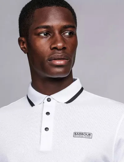 Barbour Intl Axle Long Sleeve Polo | White