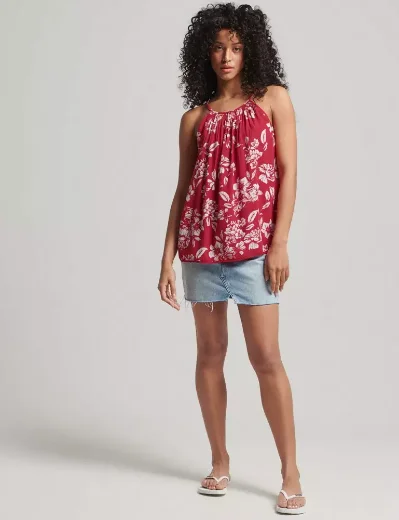 Superdry Women's Vintage Beach Cami Top |  Red Floral