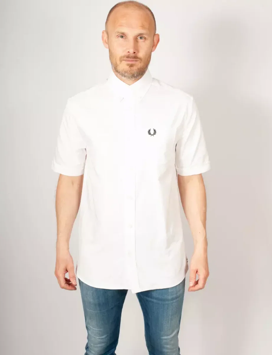Fred Perry Short Sleeve Oxford Shirt | White