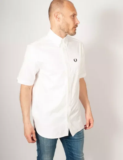 Fred Perry Short Sleeve Oxford Shirt | White