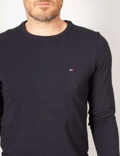 Tommy Hilfiger Stretch Slim Fit Long Sleeve T-Shirt | Navy