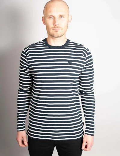 Ted Baker Haydons Striped LS T-Shirt | Navy/White