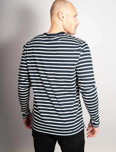 Ted Baker Haydons Striped LS T-Shirt | Navy/White