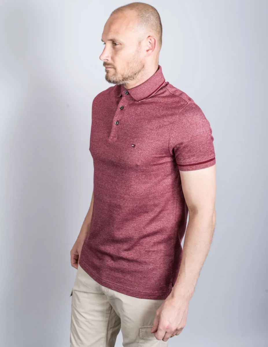 Tommy Hilfiger Mouline Tipped Polo Shirt | Rouge