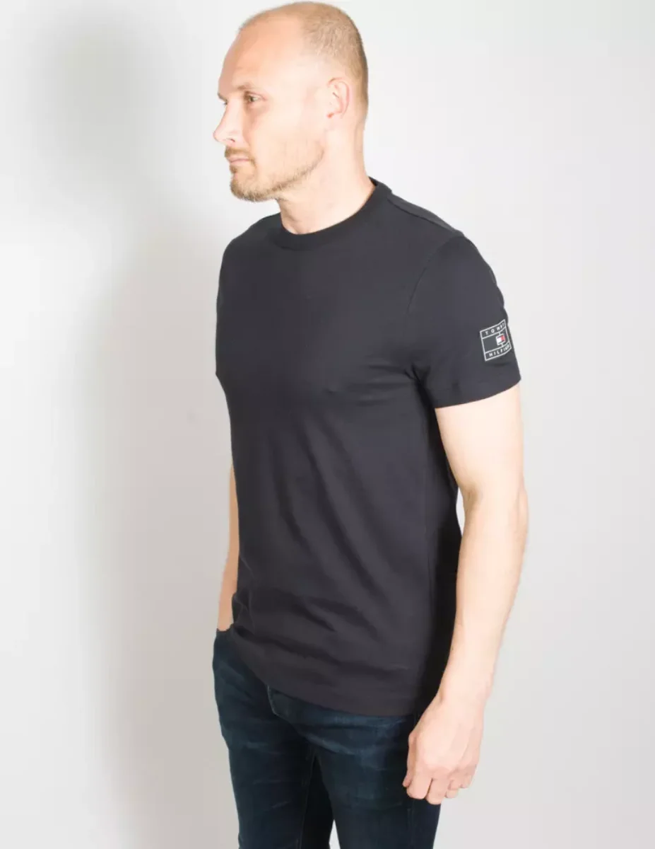 Tommy Hilfiger Cotton Sleeve Badge Logo T-Shirt | Navy