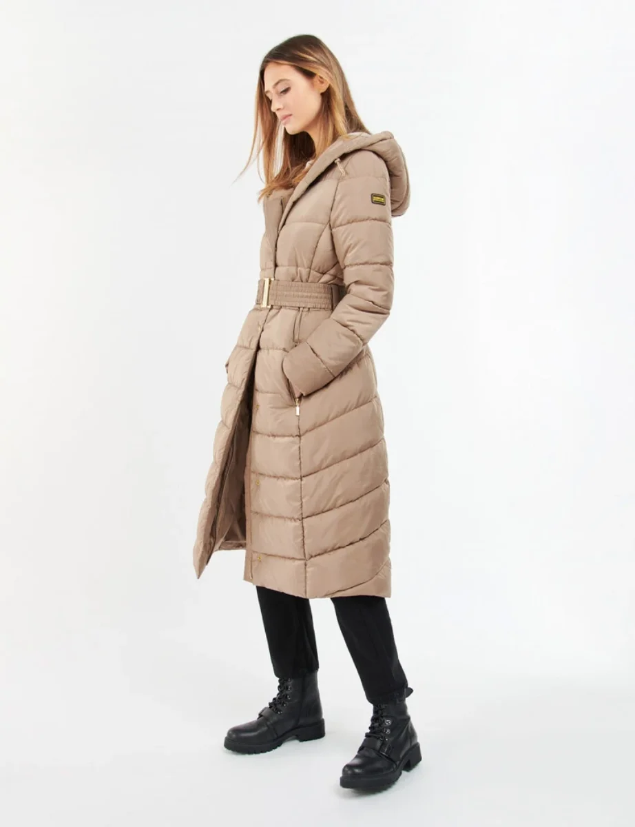 Barbour Intl Womens Track Line Quilted Jacket | Honey 