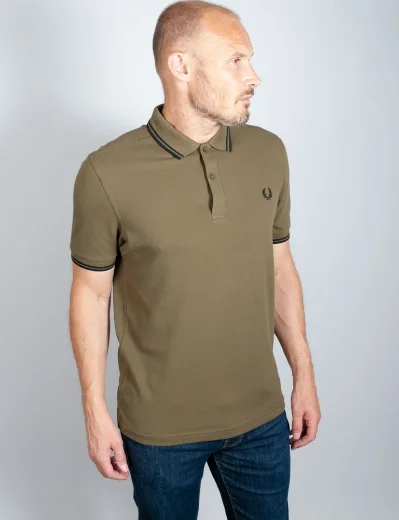 Fred Perry Twin Tipped Polo Shirt | Uniform Green / Black