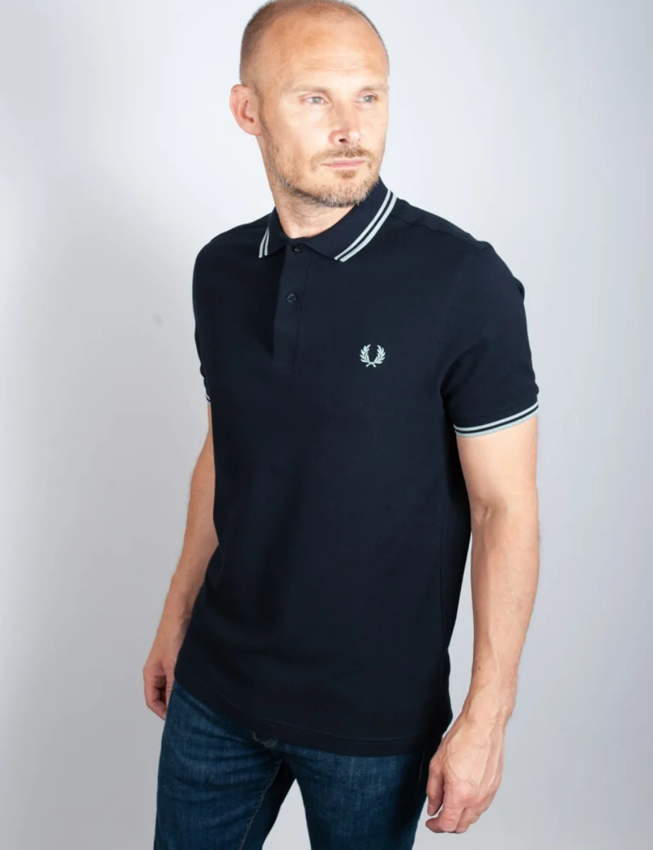 Fred Perry Twin Tipped Polo Shirt | Navy / Silver Blue