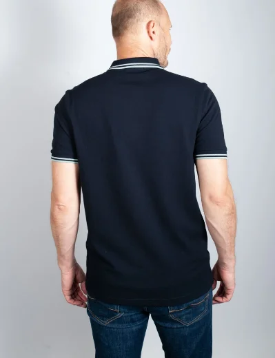 Fred Perry Twin Tipped Polo Shirt | Navy / Silver Blue