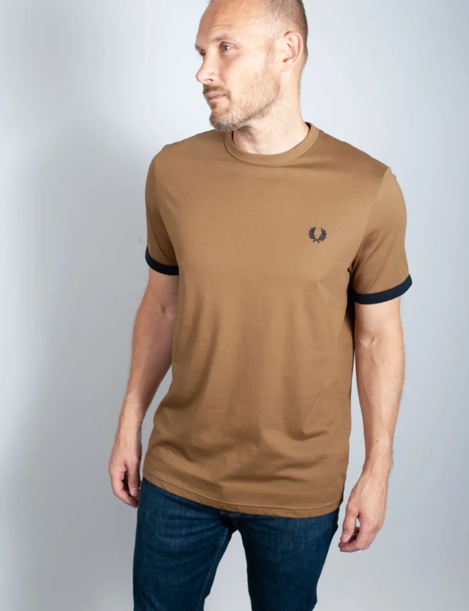 Fred Perry Ringer T-Shirt | Shaded Stone