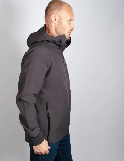 Weekend Offender Stipe Softshell Jacket | Dark Chocolate