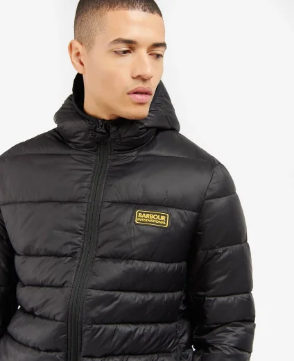 Barbour Intl Hooded Essential Quilted Jacket | Black