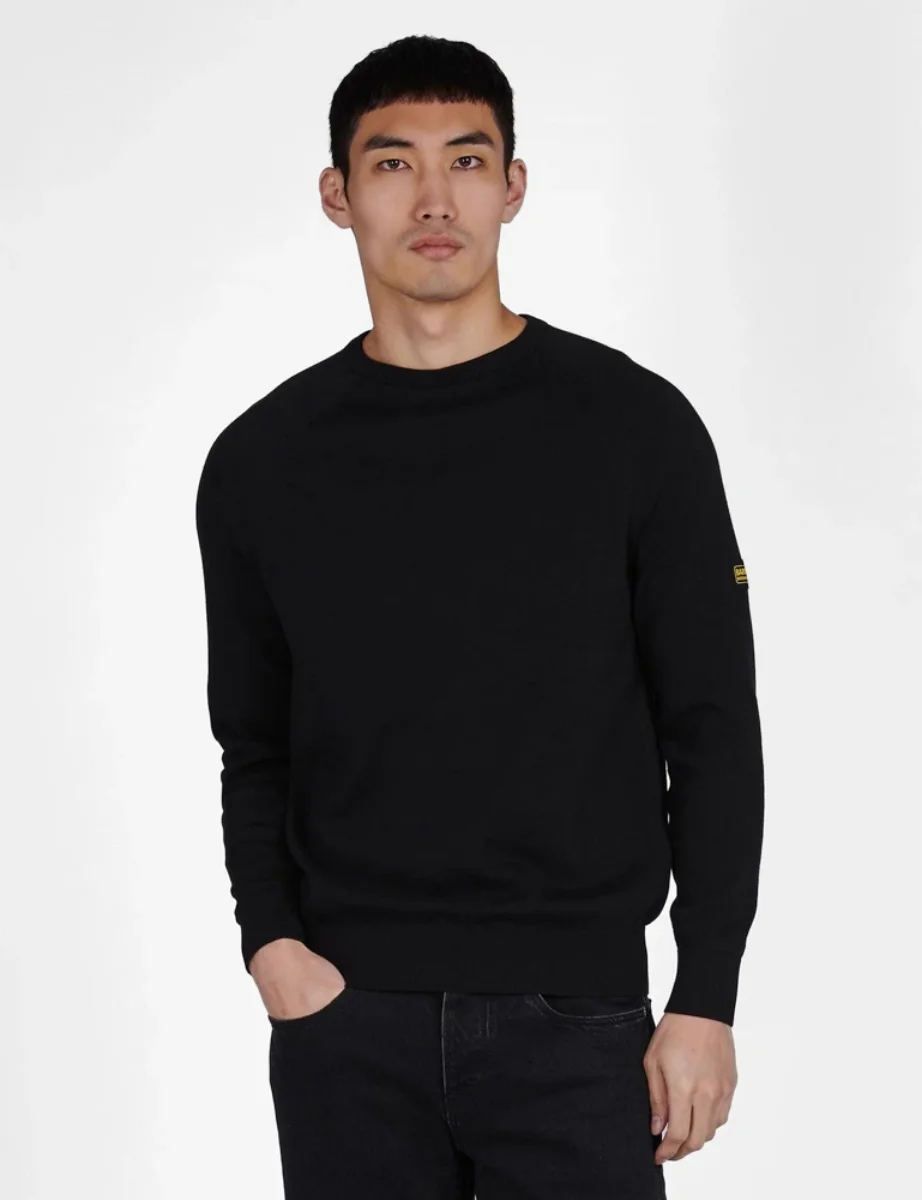 Barbour International Cotton Crew Neck Sweater | Black
