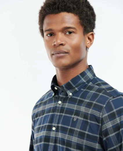 Barbour Helton Tailored Fit Check Shirt | Navy