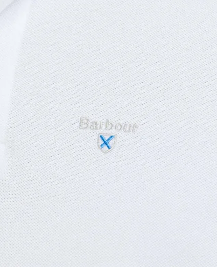 Barbour Tartan Pique Polo Shirt | White / Greystone