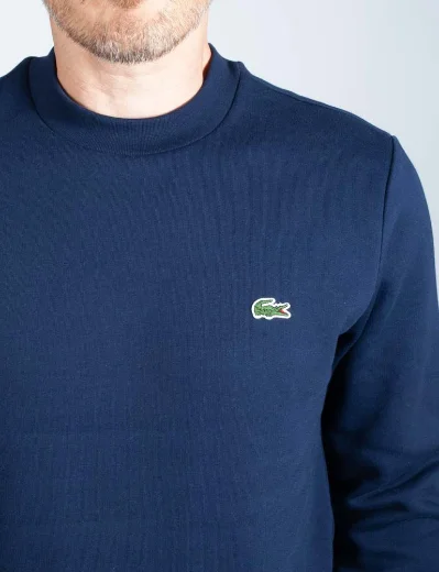 Mens Lacoste Organic Cotton Blend Fleece Sweatshirt | Navy