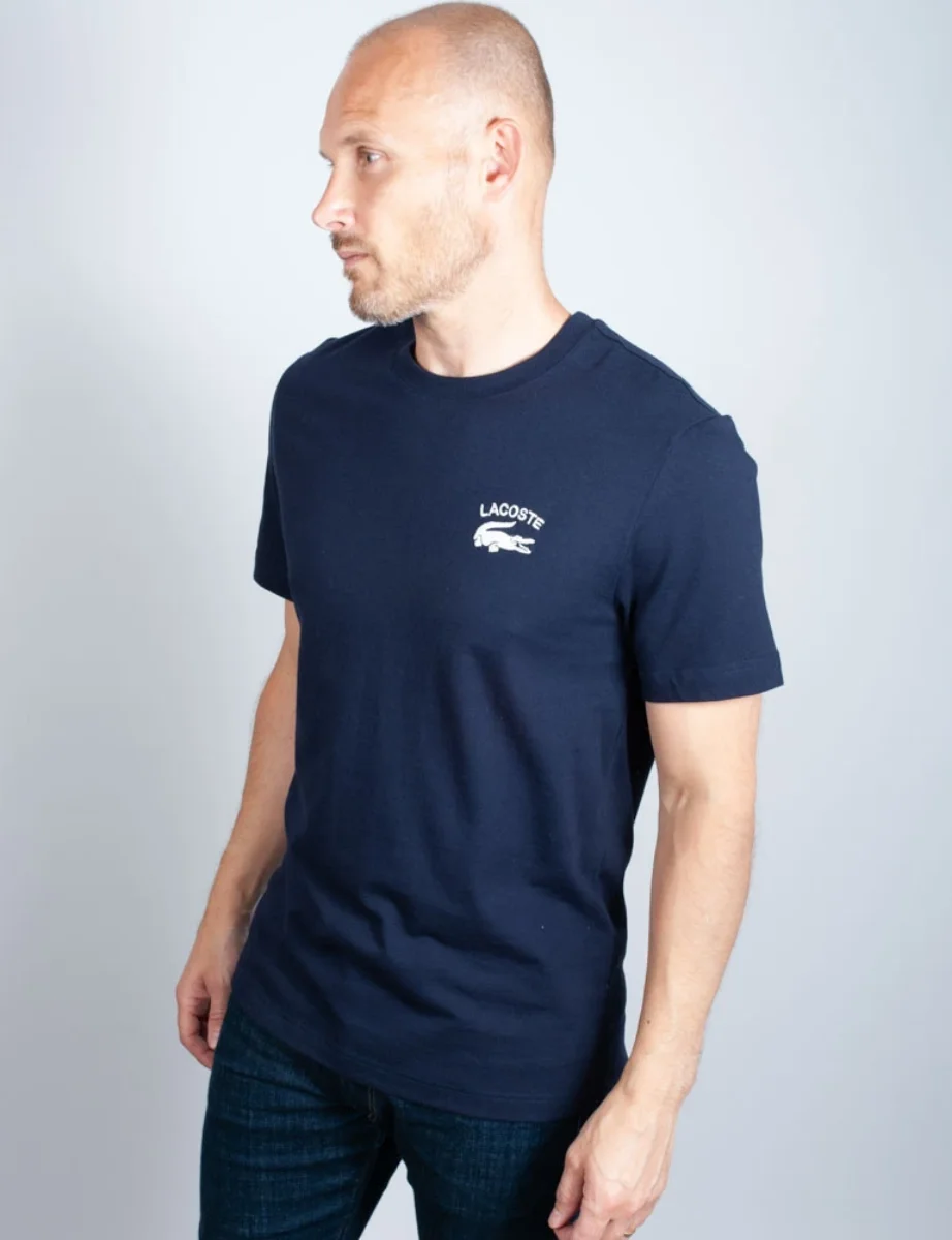 Lacoste Embroidered Croc Cotton T-Shirt | Navy