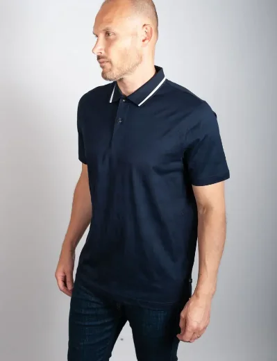 Ted Baker Roymile Shadow Check Polo Shirt | Navy