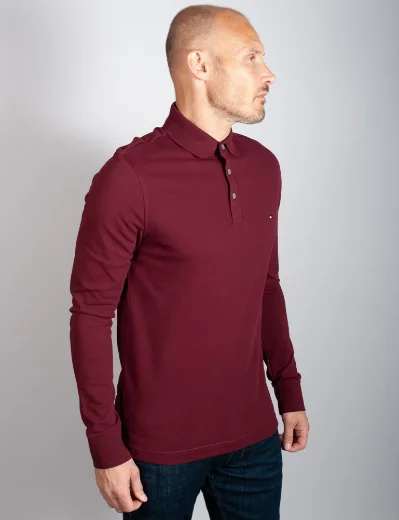 Tommy Hilfiger 1985 Slim Fit Long Sleeve Polo | Deep Rouge