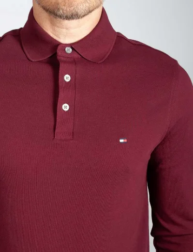 Tommy Hilfiger 1985 Slim Fit Long Sleeve Polo | Deep Rouge