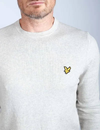Lyle & Scott Cotton Merino Crew Jumper | Light Grey Marl