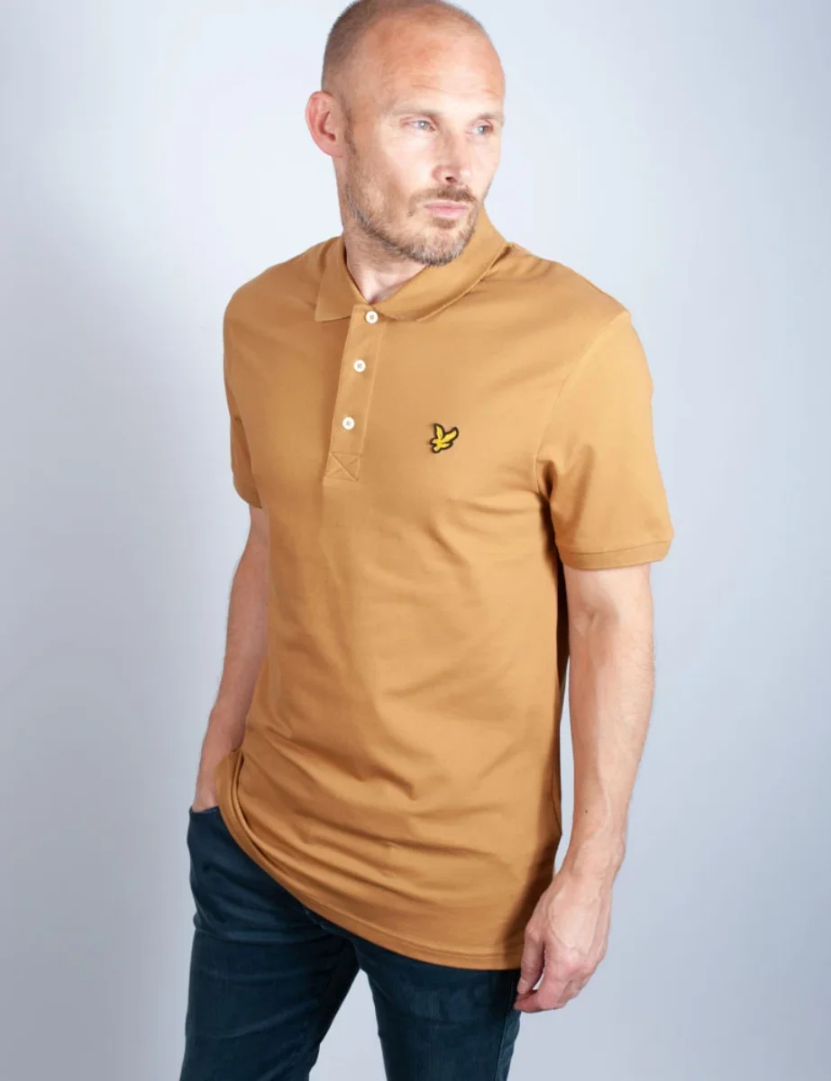 Lyle & Scott Men's Organic Cotton Plain Polo Shirt | Anniversary Gold