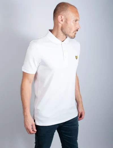 Lyle & Scott Men's Cotton Plain Polo Shirt | White