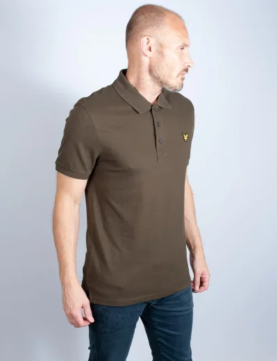 Lyle & Scott Men's Organic Cotton Plain Polo Shirt | Olive