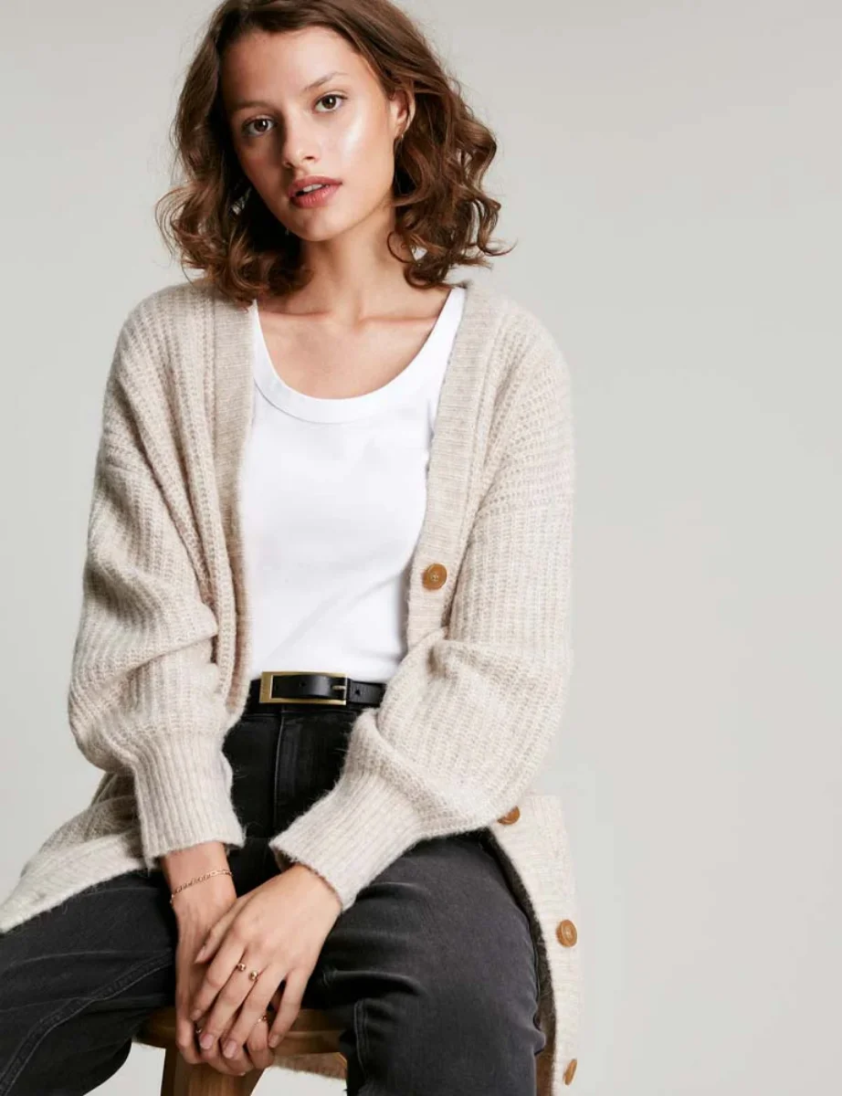 Joules Immy Relaxed Fit Cardigan | Oat