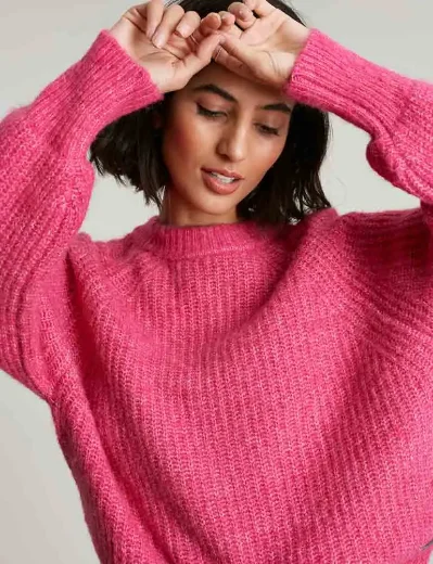 Joules Moira Fluffy Jumper | Bright Pink
