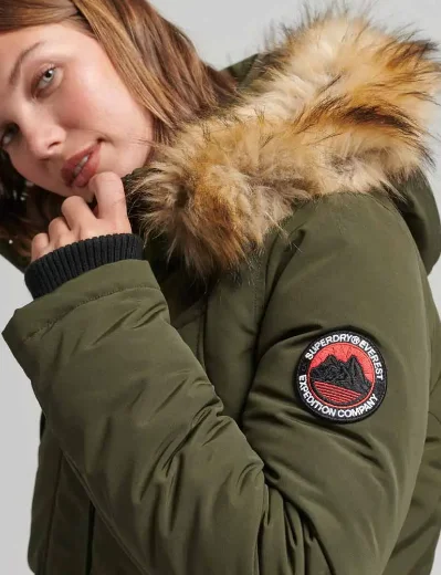 Superdry Womens Everest Parka Jacket | Olive