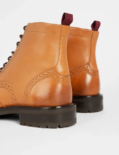 Ted Baker Wadelan Leather Brogue Boot | Tan