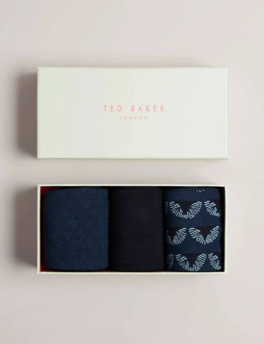 Ted Baker Navypak Three pack of socks | Navy