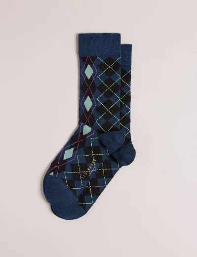 Ted Baker Fairpat Fair Isle Pattern Sock | Navy