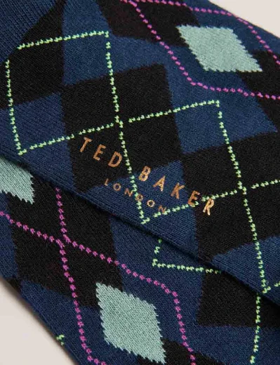 Ted Baker Fairpat Fair Isle Pattern Sock | Navy