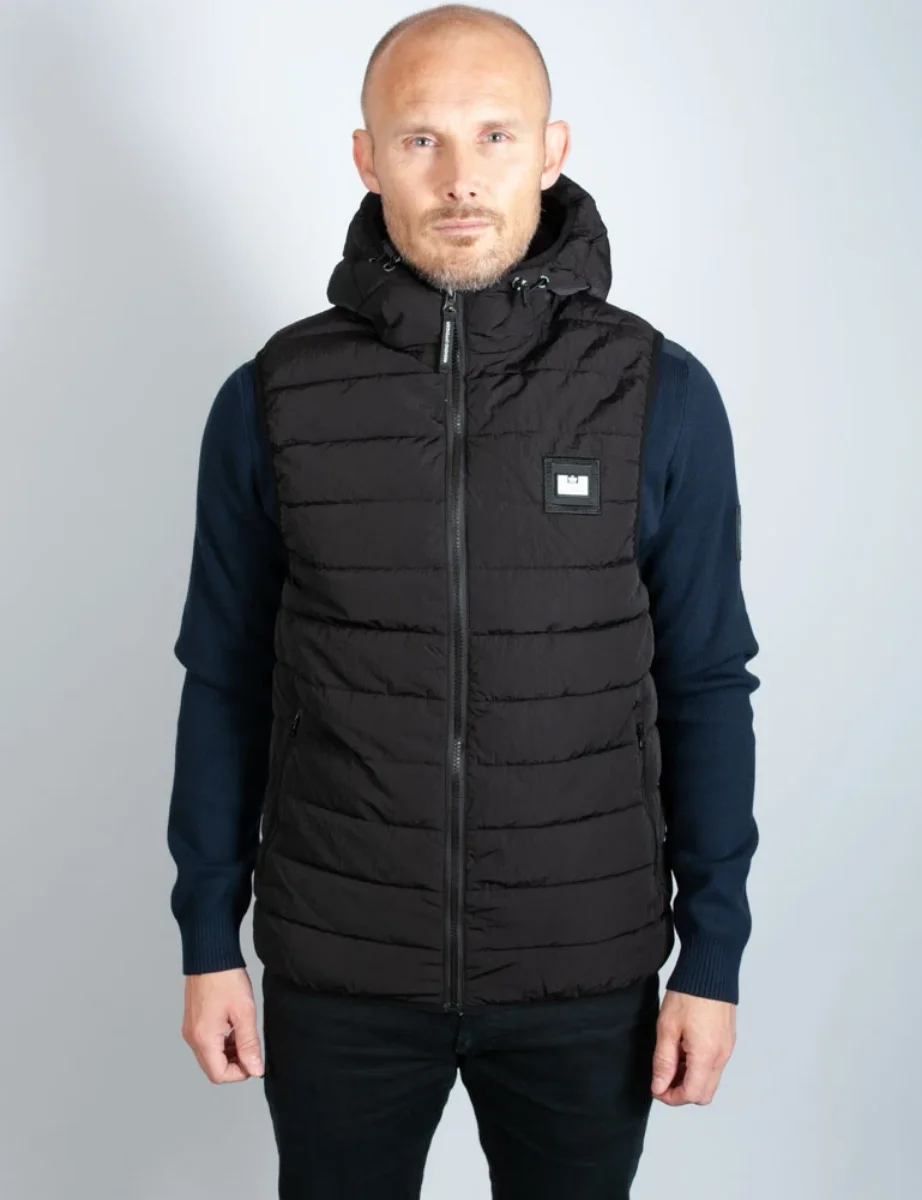 Weekend Offender Toronto Padded Hooded Gilet | Black