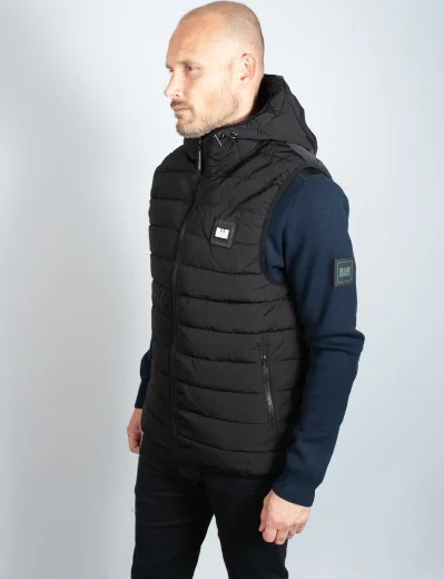 Weekend Offender Toronto Padded Hooded Gilet | Black