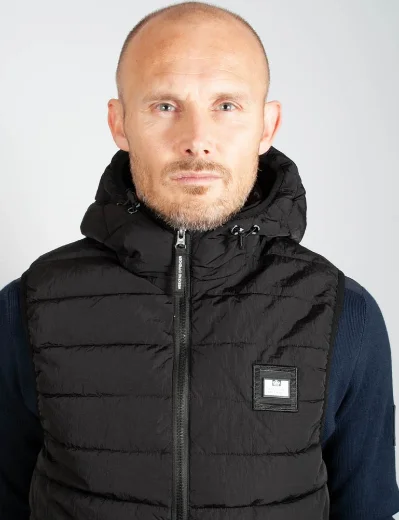 Weekend Offender Toronto Padded Hooded Gilet | Black