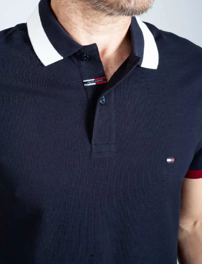 Tommy Hilfiger Colour Block Collar Polo | Navy