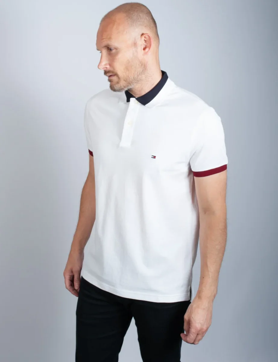 Tommy Hilfiger Colour Block Collar Polo | White